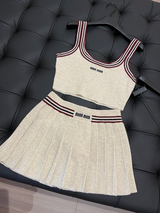 Miu Miu Dresses & Skirts - Women's MIUMIU Knitted Set: Vest & Mini Skirt — Size M